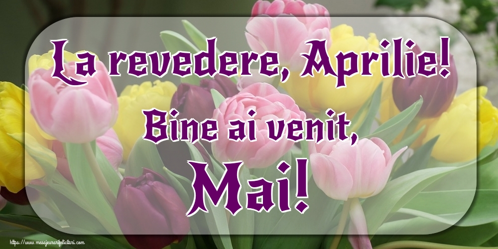 Felicitari de 1 Mai - La revedere, Aprilie! Bine ai venit, Mai!