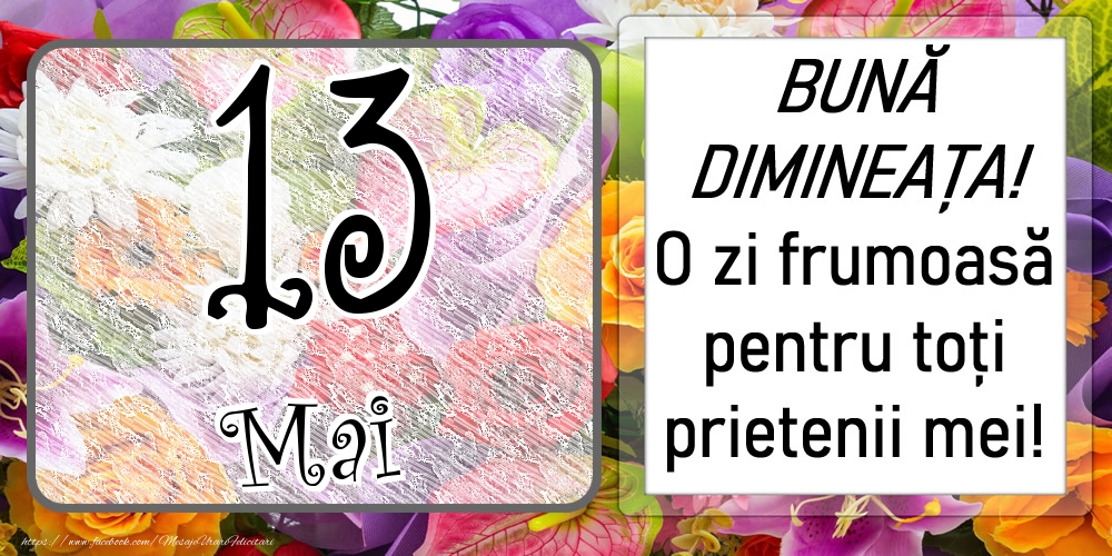 13 Mai - BUNĂ DIMINEAȚA! O zi frumoasă pentru toți prietenii mei!