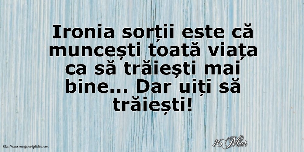 Felicitari de 16 Mai - 16 Mai - Ironia sorții