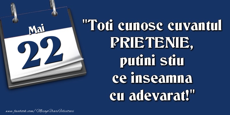 Toti cunosc cuvantul PRIETENIE, putini stiu ce inseamna cu adevarat! 22 Mai