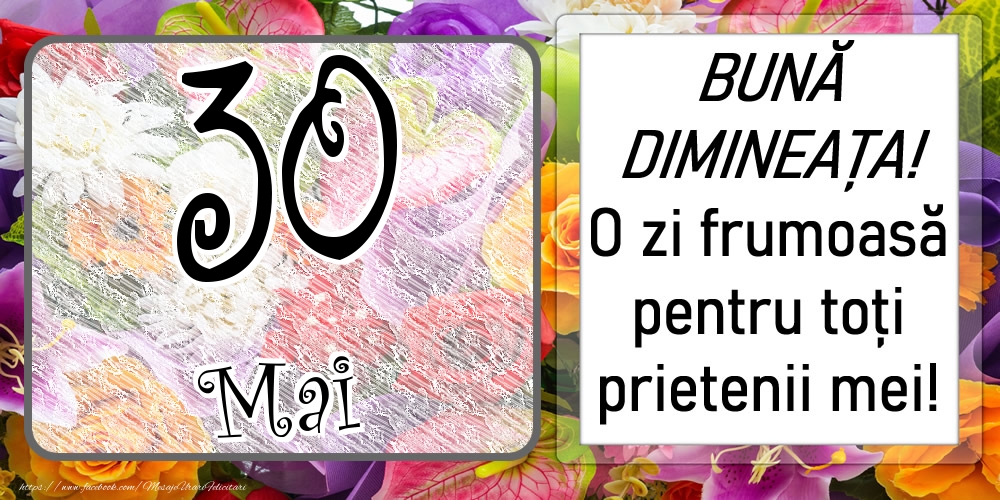 30 Mai - BUNĂ DIMINEAȚA! O zi frumoasă pentru toți prietenii mei!