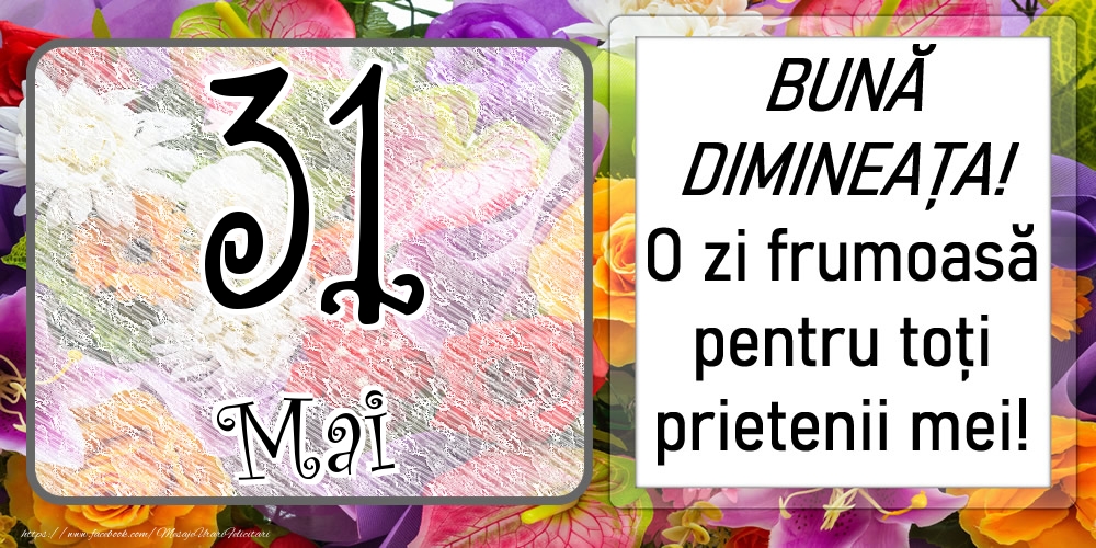 31 Mai - BUNĂ DIMINEAȚA! O zi frumoasă pentru toți prietenii mei!