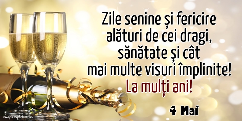 Felicitari de 4 Mai - 4 Mai - La mulți ani!