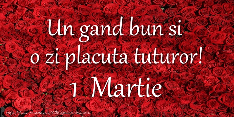 Felicitari de 1 Martie - Un gand bun si  o zi placuta tuturor! Martie 1