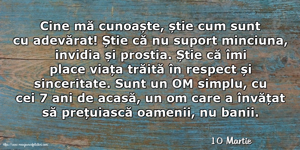 Felicitari de 10 Martie - 10 Martie - Cine mă cunoaște