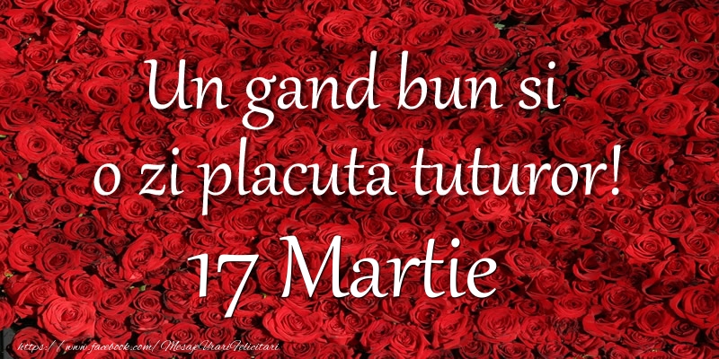 Felicitari de 17 Martie - Un gand bun si  o zi placuta tuturor! Martie 17