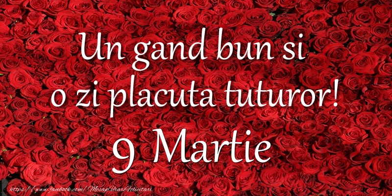 Felicitari de 9 Martie - Un gand bun si  o zi placuta tuturor! Martie 9