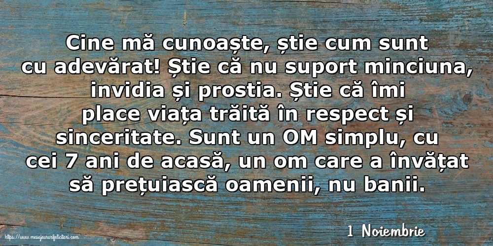 Felicitari de 1 Noiembrie - 1 Noiembrie - Cine mă cunoaște