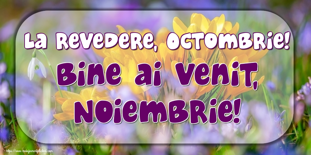 Felicitari de 1 Noiembrie - La revedere, Octombrie! Bine ai venit, Noiembrie!