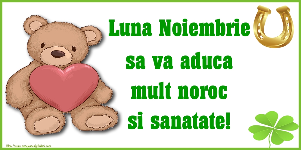 Felicitari de 1 Noiembrie - Luna Noiembrie sa va aduca mult noroc si sanatate!