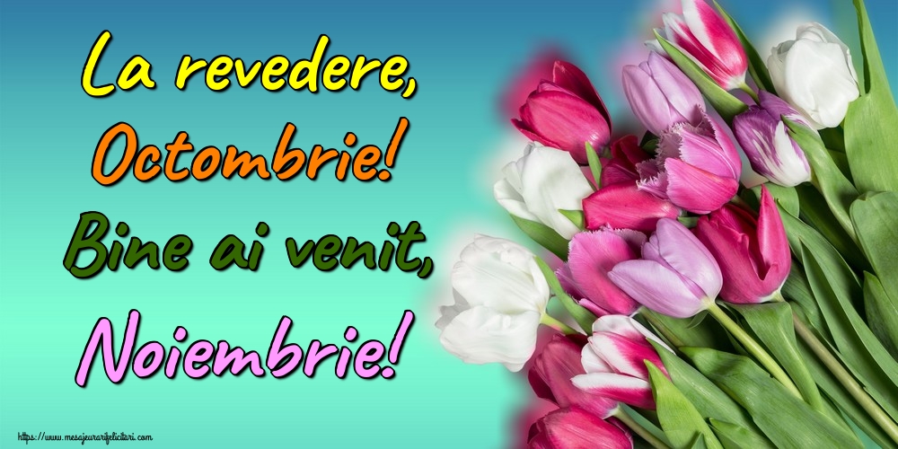 Felicitari de 1 Noiembrie - La revedere, Octombrie! Bine ai venit, Noiembrie!