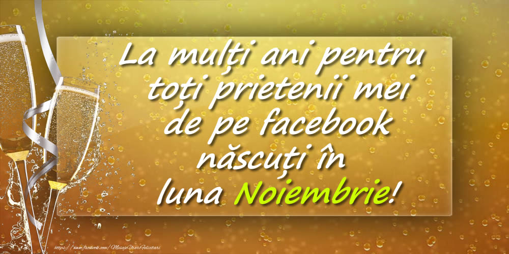 Felicitari de 1 Noiembrie - La mulți ani pentru toți prietenii mei de pe facebook născuți în luna Noiembrie!