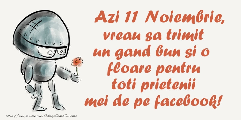 Azi 11 Noiembrie, vreau sa trimit un gand bun si o floare pentru toti prietenii mei de pe facebook!