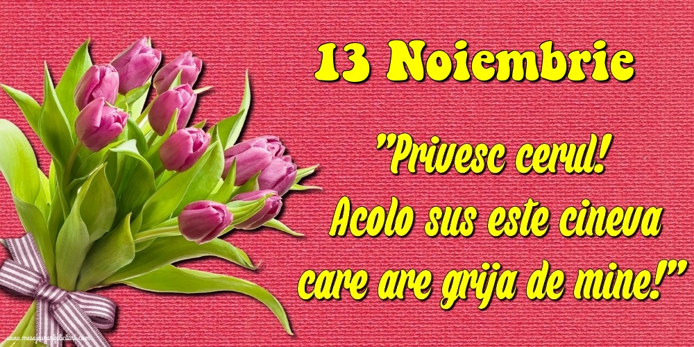 13.Noiembrie Privesc cerul! Acolo sus este cineva care are grija de mine!