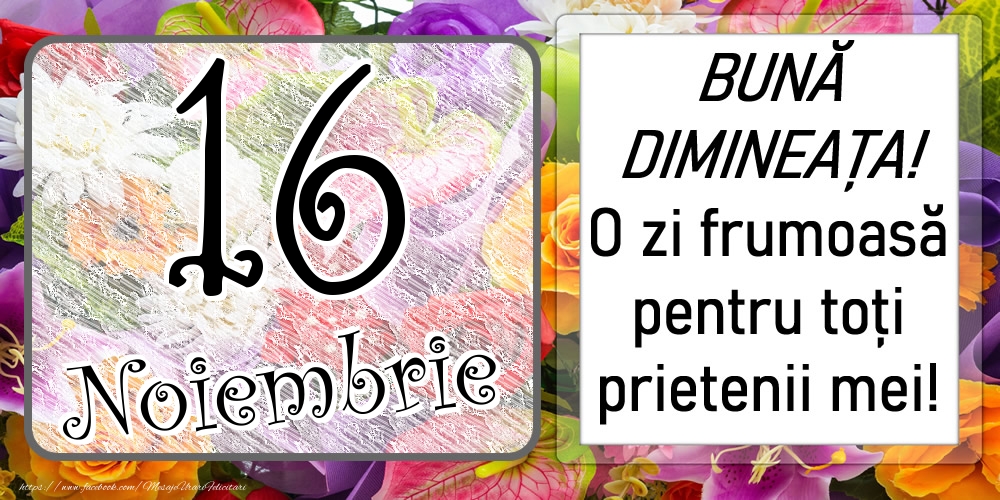 16 Noiembrie - BUNĂ DIMINEAȚA! O zi frumoasă pentru toți prietenii mei!