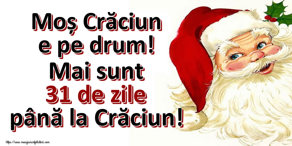 Felicitari de 23 Noiembrie - Moș Crăciun e pe drum! Mai sunt 31 de zile până la Crăciun!