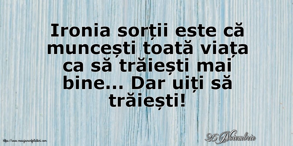 Felicitari de 25 Noiembrie - 25 Noiembrie - Ironia sorții