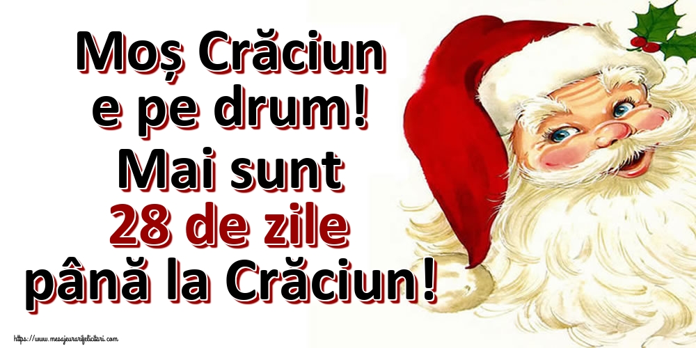 Felicitari de 26 Noiembrie - Moș Crăciun e pe drum! Mai sunt 28 de zile până la Crăciun!