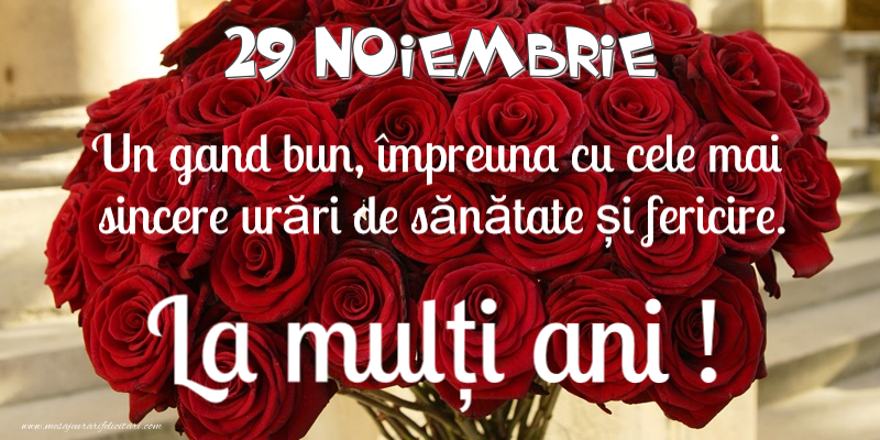 Felicitari de 29 Noiembrie - 29 Noiembrie - La multi ani!