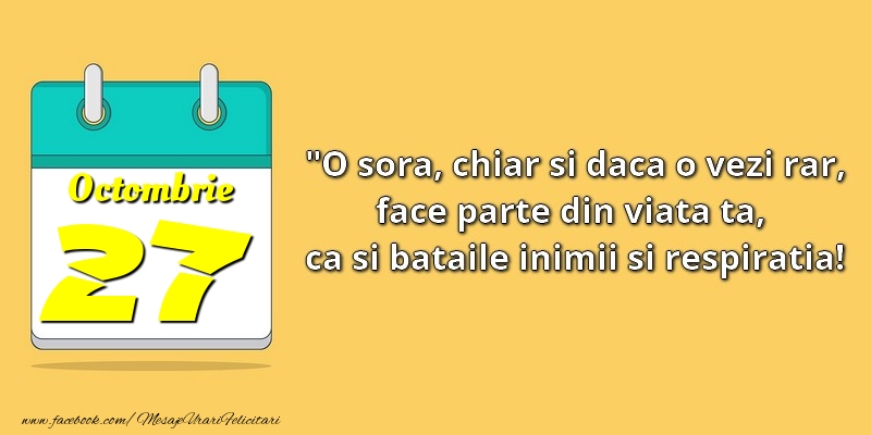 O soră, chiar şi dacă o vezi rar, face parte din viata ta, ca şi bătăile inimii şi respiraţia! 27Octombrie