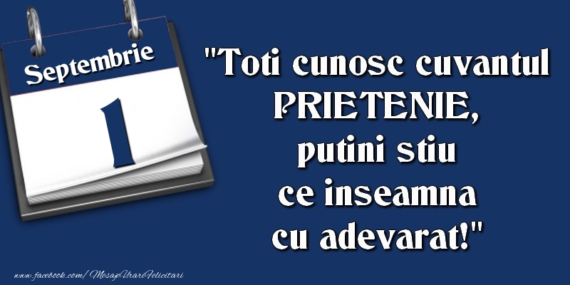 Toti cunosc cuvantul PRIETENIE, putini stiu ce inseamna cu adevarat! 1 Septembrie