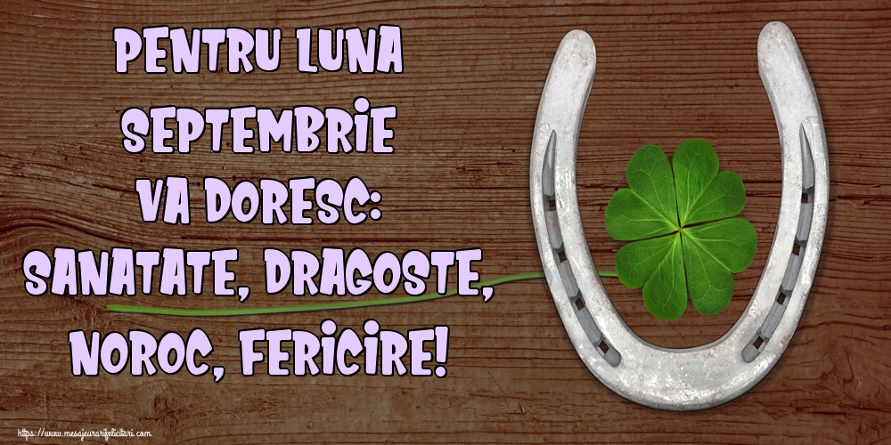 Felicitari de 1 Septembrie - Pentru luna Septembrie va doresc: Sanatate, Dragoste, Noroc, Fericire!