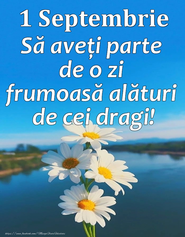 Felicitari de 1 Septembrie - 1 Septembrie - Să aveți parte de o zi frumoasă alături de cei dragi!