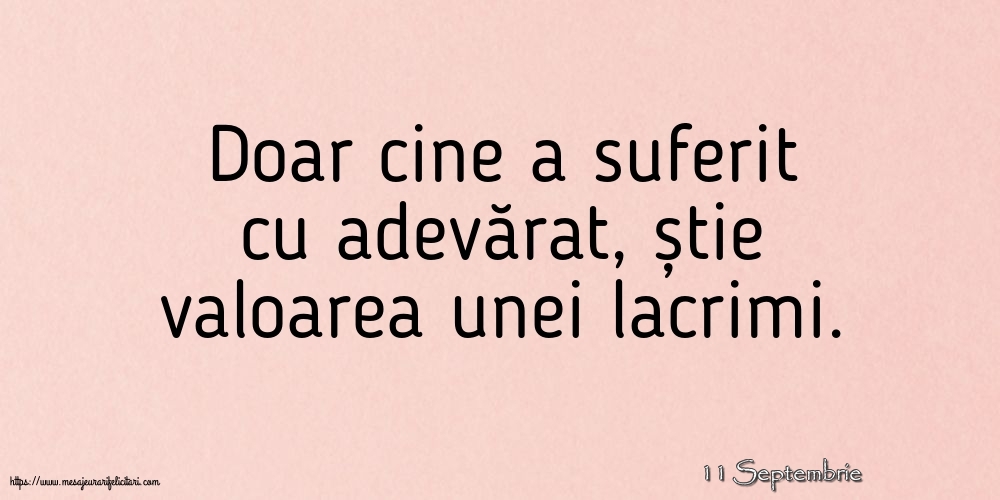 Felicitari de 11 Septembrie - 11 Septembrie - Doar cine a suferit cu adevărat