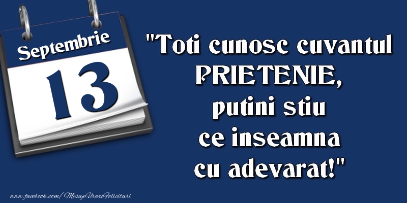 Toti cunosc cuvantul PRIETENIE, putini stiu ce inseamna cu adevarat! 13 Septembrie