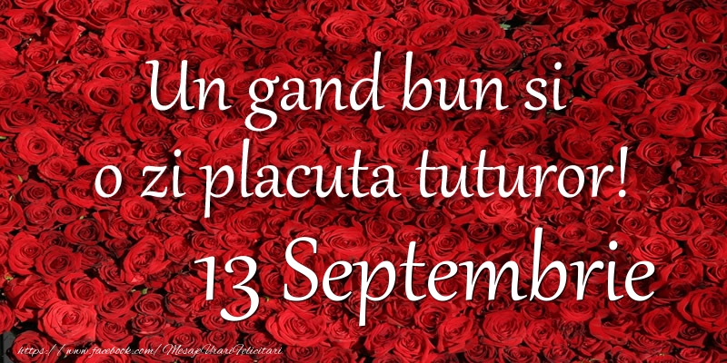 Un gand bun si  o zi placuta tuturor! Septembrie 13