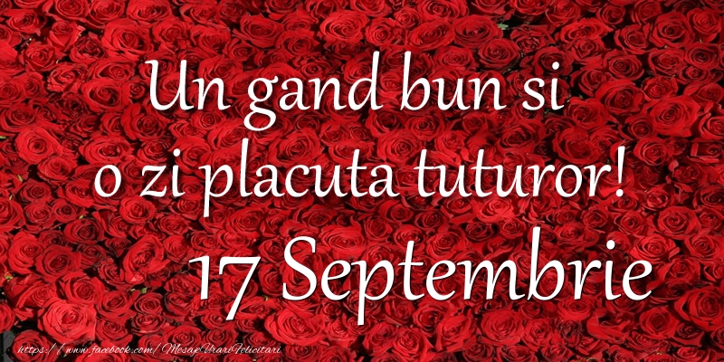 Un gand bun si  o zi placuta tuturor! Septembrie 17