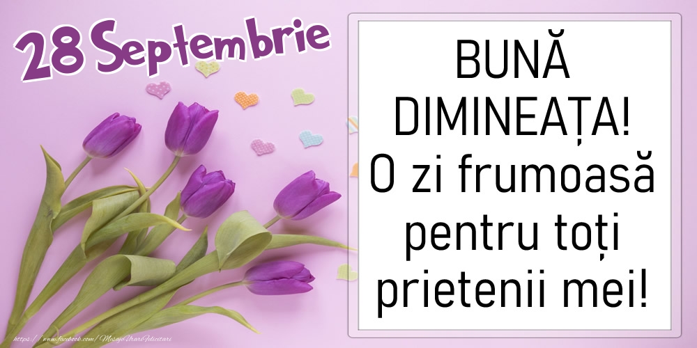 Felicitari de 28 Septembrie - 28 Septembrie - BUNĂ DIMINEAȚA! O zi frumoasă pentru toți prietenii mei!