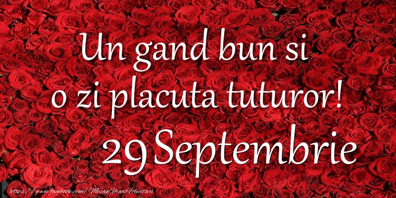 Un gand bun si  o zi placuta tuturor! Septembrie 29