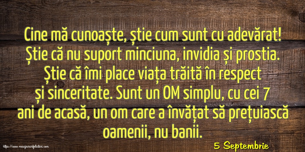 Felicitari de 5 Septembrie - 5 Septembrie - Cine mă cunoaște